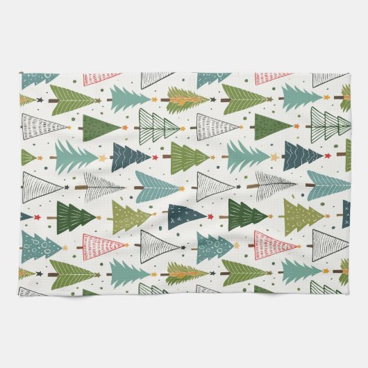 Retro Trees Theedoek (Horizontaal)