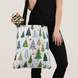 Retro Trees Tote Bag