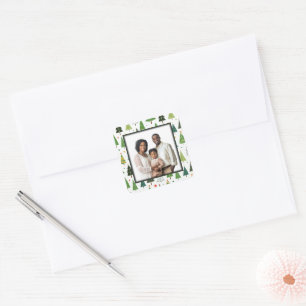 Retro Trees Vierkante Sticker
