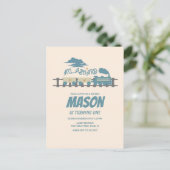 Retro Trein Kinderen Verjaardagsfeestje Aards  Briefkaart (Staand voorkant)