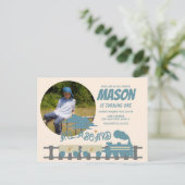 Retro Trein Kinderen Verjaardagsfeestje Aards  Fot Briefkaart (Staand voorkant)