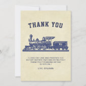 Retro Trein Kinderverjaardagsfeestje Bedankkaart (Voorkant)