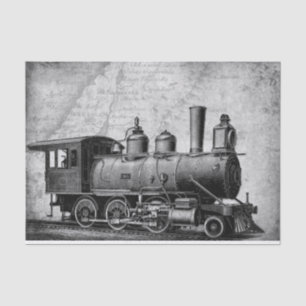 Retro, trein, steampunk, scifi-thema tissuepapier