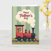 Retro Trein Vaderdag Kaart (Gele Bloem)