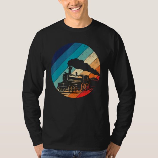  retro treinlocomotief t-shirt (Voorkant)