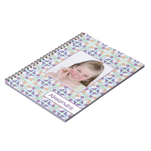 Retro Trend Geometric Girl's foto-sjabloon Notitieboek (Linkerzijde)