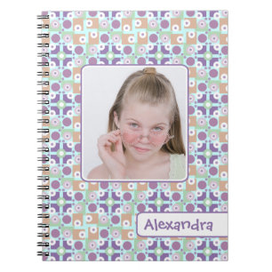 Retro Trend Geometric Girl's foto-sjabloon Notitieboek