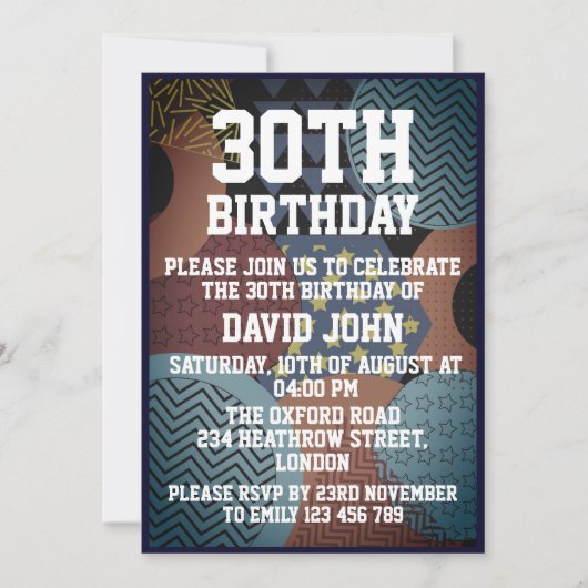 Retro Trendy 30e verjaardag Kaart (Voorkant)