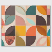 Retro Trendy Abstract Squares Collectie Cadeaupapier (Vlak)