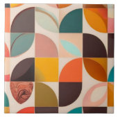 Retro Trendy Abstract Squares Collectie Tegeltje (Voorkant)