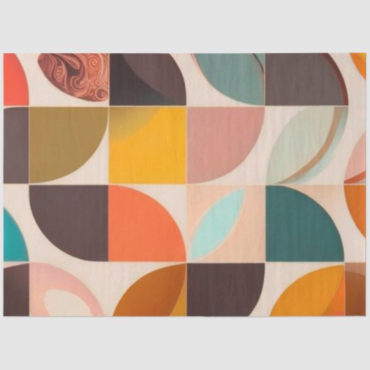 Retro Trendy Abstract Squares Collectie Tissuepapier (Voorkant)