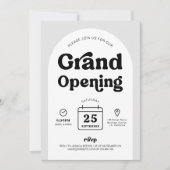 Retro Trendy Arch Nieuw Business Shop Opening Even Kaart (Voorkant)