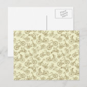 Retro Trendy Bicycle Patroon Briefkaart (Voorkant / Achterkant)