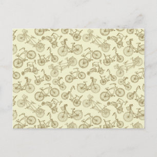 Retro Trendy Bicycle Patroon Briefkaart
