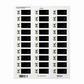 Retro Trendy Bumblebee/Bumble Bee Meisje Etiket (Full Sheet)