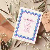 Retro Trendy Curve Squiggle Savy Verloving Kaart