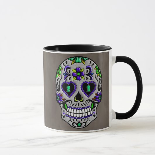 Retro Trendy Day of the Dead Sugar Skull Mok (Rechts)