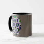 Retro Trendy Day of the Dead Sugar Skull Mok (Voorkant links)