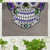 Retro Trendy Day of the Dead Sugar Skull Theedoek (Gevouwen)