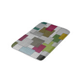 Retro Trendy Geometric Green, Grey Paars Badmat (Gekanteld)
