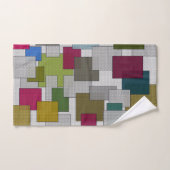 Retro Trendy Geometric Green Yellow Bad Handdoek (Handdoek)