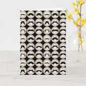 Retro Trendy Handlebar Mustache Kaart (Gele Bloem)