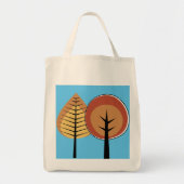Retro Trendy Herfst Trees Canvas tas (Voorkant)
