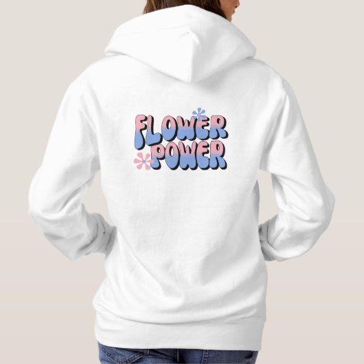 Retro Trendy Hippie Bubble Text Oversized Hoodie (Achterkant)