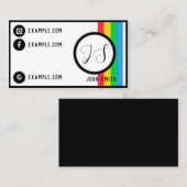 Retro Trendy Kleurrijk Kleurrijk Visitekaartje (Voorkant / Achterkant)