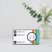 Retro Trendy Kleurrijk Kleurrijk Visitekaartje (Staand voorkant)