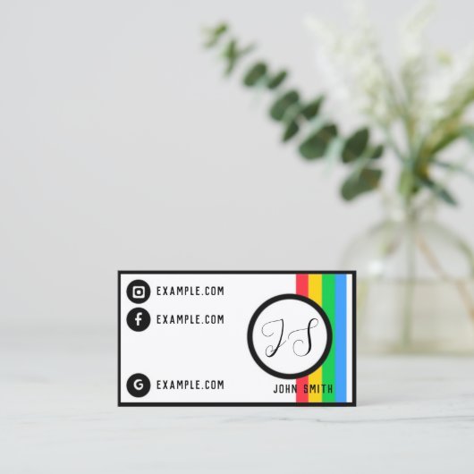 Retro Trendy Kleurrijk Kleurrijk Visitekaartje (Staand voorkant)