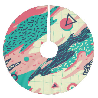 Retro Trendy Memphis Geometrisch Behang Kerstboom Rok