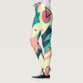 Retro Trendy Memphis Geometrisch Behang Leggings (Links)