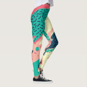Retro Trendy Memphis Geometrisch Behang Leggings (Rechts)