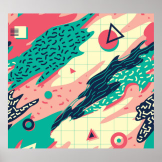 Retro Trendy Memphis Geometrisch Behang Poster