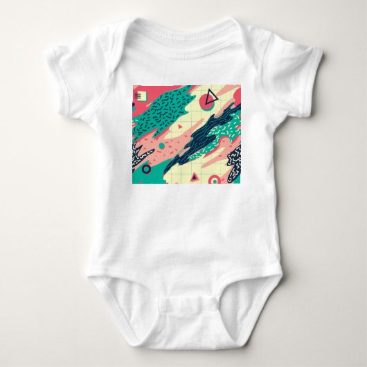Retro Trendy Memphis Geometrisch Behang Romper (Voorkant)