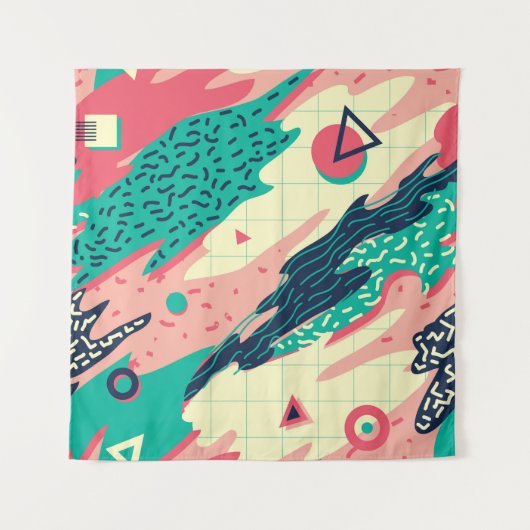 Retro Trendy Memphis Geometrisch Behang Wandkleed (Voorkant)