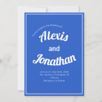 Retro Trendy Playful French Blue Wedding