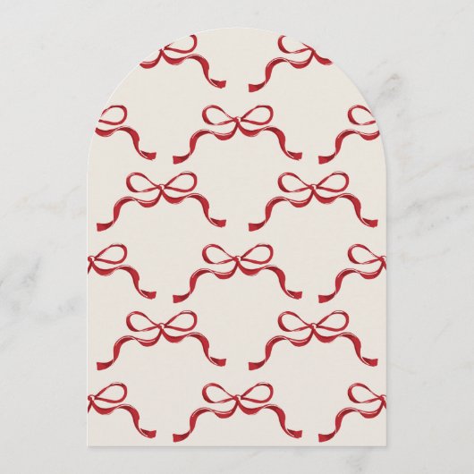 Retro Trendy Rode Bogen Ovaal Foto Boog Vakantie K Kaart (Achterkant)