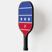 Retro Trendy Streep Amerikaanse vlag monogrammed Pickleball Paddle (Links)