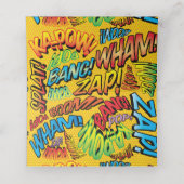 Retro Trendy Stripboek Speech Bubble Plaatskaartje (Binnenkant ongevouwen)