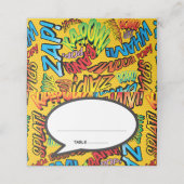 Retro trendy stripboek spraakballon plaatskaartje (Buitenkant ongevouwen)