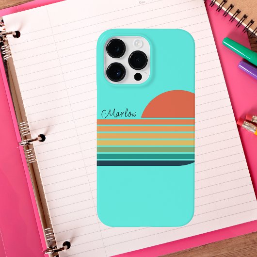 Retro  Trendy Striped Rainbow Case-Mate iPhone Case