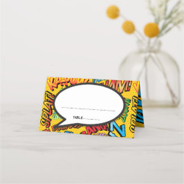 Retro trendy tekstballon uit stripboek plaatskaartje