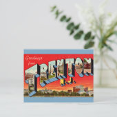 Retro Trenton NJ Ansichtkaart Briefkaart (Staand voorkant)