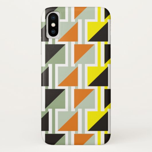 Retro triange patroon en vierkanten Case-Mate iPhone case (Achterkant)