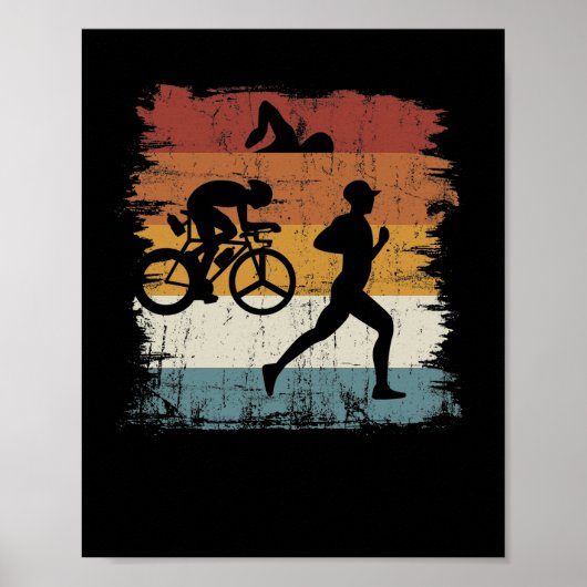 Retro  Triathlon Poster (Voorkant)