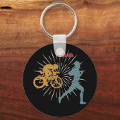 Retro Triathlon Sleutelhanger (Voorkant)