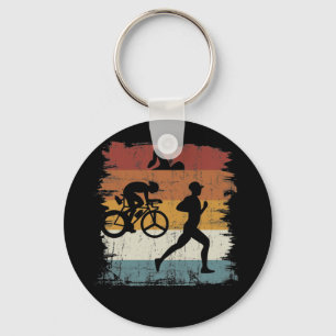 Retro  Triathlon Sleutelhanger