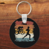 Retro Triathlon Sleutelhanger (Voorkant)